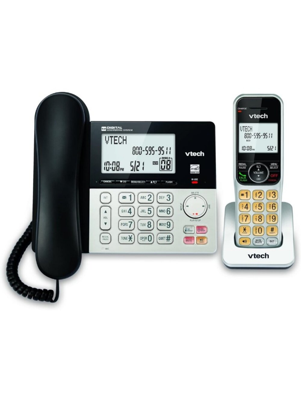 Corded/Cordless Home Phone with Answering Machine, Call Blocking, Caller ID